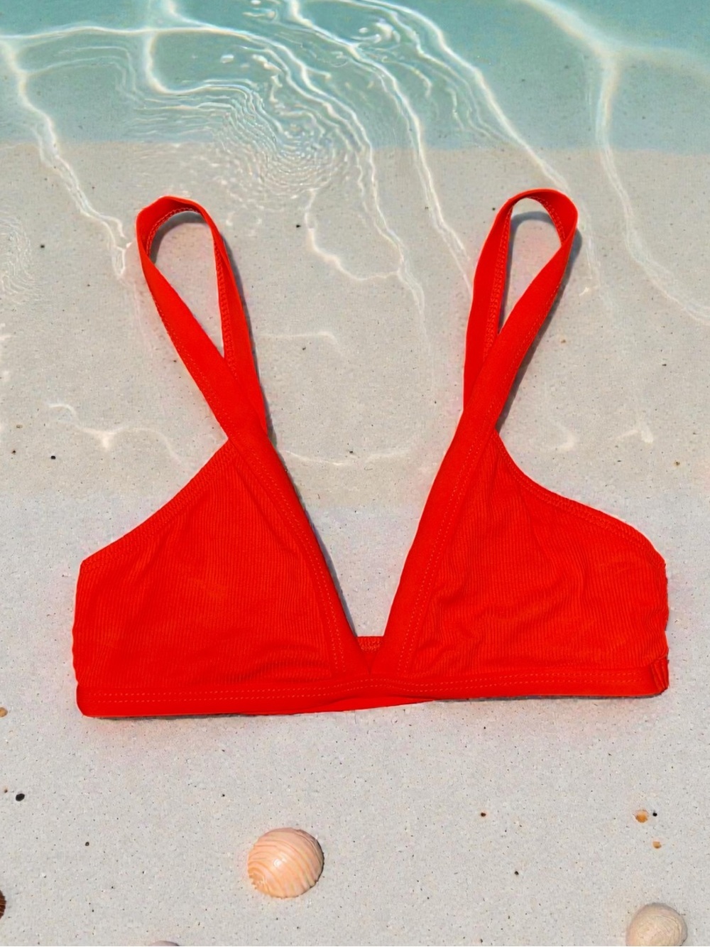 🌻NEW NWOT L*Space Orange Farrah Ribbed Bikini Top Swimwear Beach Swim Top Small